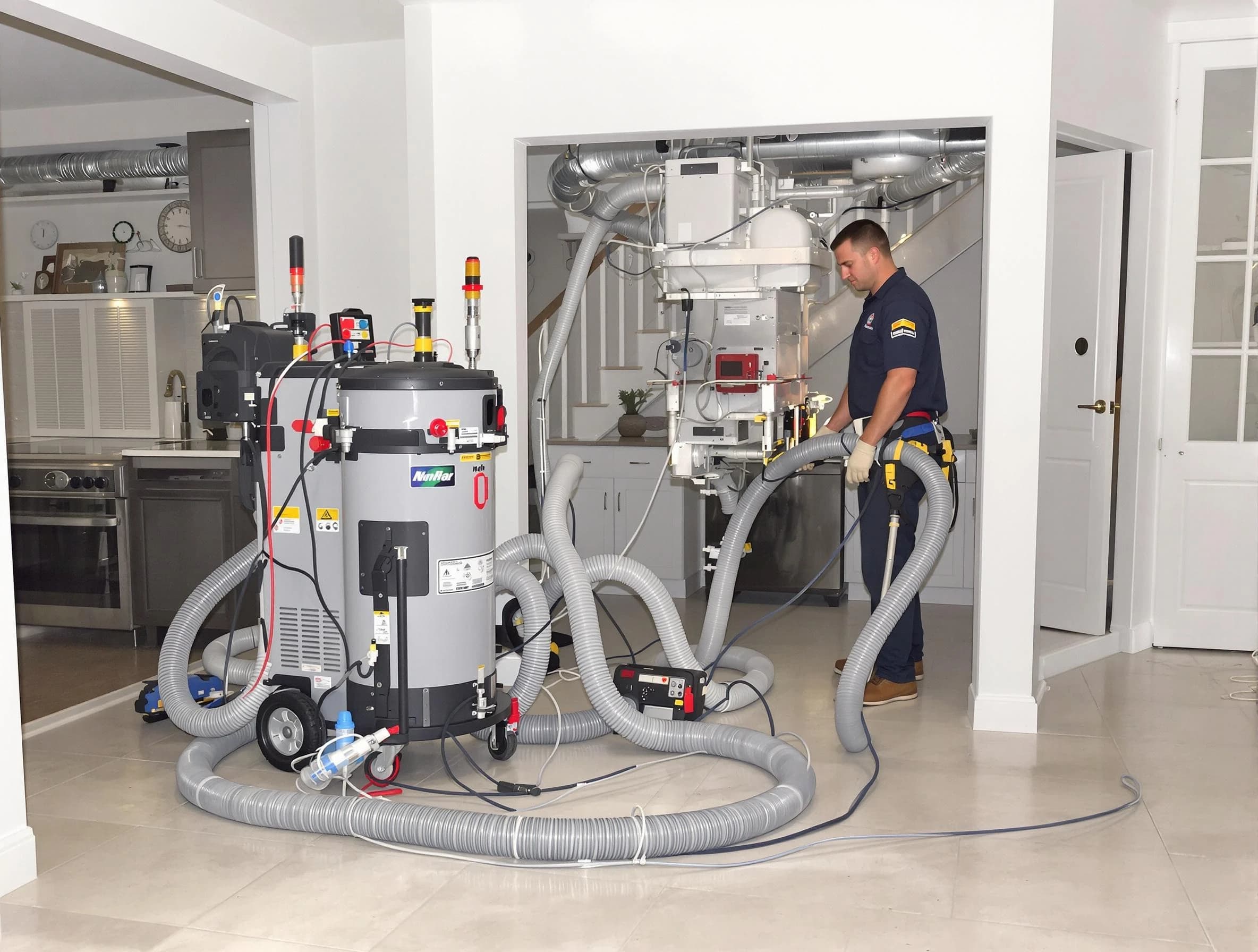 Smyrna Air Duct Cleaning technician operating negative pressure cleaning equipment for thorough duct maintenance in Smyrna