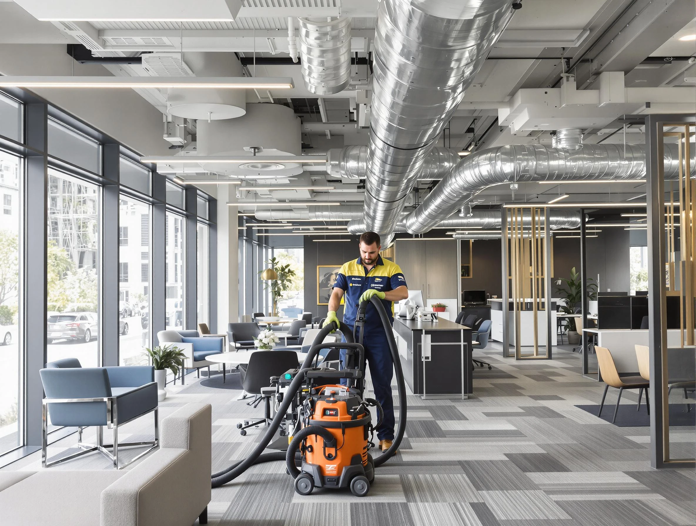 Smyrna Air Duct Cleaning team performing thorough commercial duct cleaning at a Smyrna business center